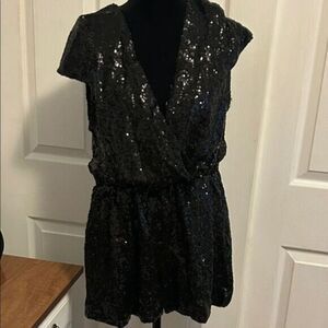 WYLDR Shimmering Black Sequin Romper   A